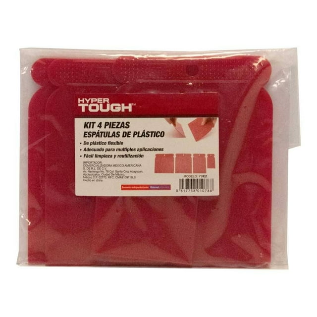 Kit de espatulas Hyper Tough de Plástico Flexible Rojo 4 Piezas