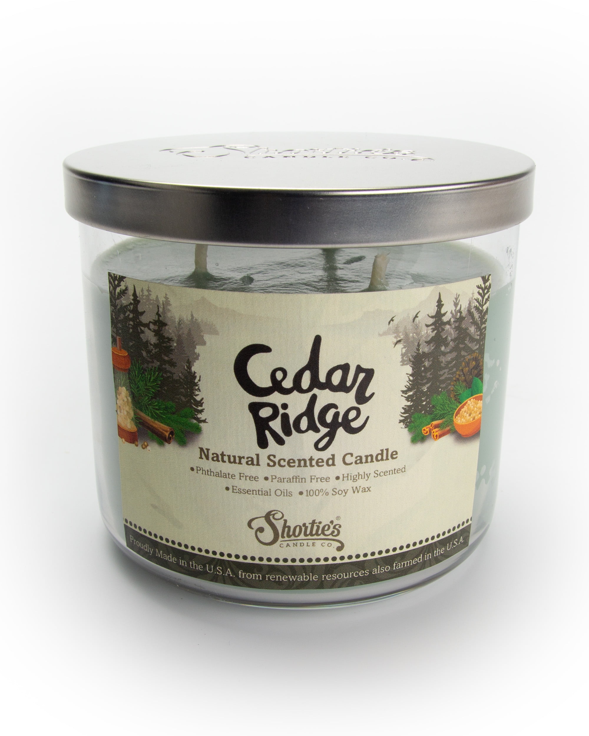 Cedar Ridge Scented 3 Wick Candle - All Natural - Made with 100% Responsibly Sourced Soy and Essential Fragrance Oils - Phthalate & Paraffin Free, Vegan, Non-Toxic