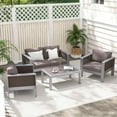 thumbnail image 2 of Costway Patio Aluminum Loveseat Sofa Outdoor Furniture Set with Thick Back & Seat Cushions Grey, 2 of 7