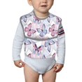 thumbnail image 4 of Bingfone Mess-Proof Baby Bib - Waterproof Bib for Baby Boy or Girl with Food Catcher Pocket, Unisex-Butterflies in Pastel, 4 of 6