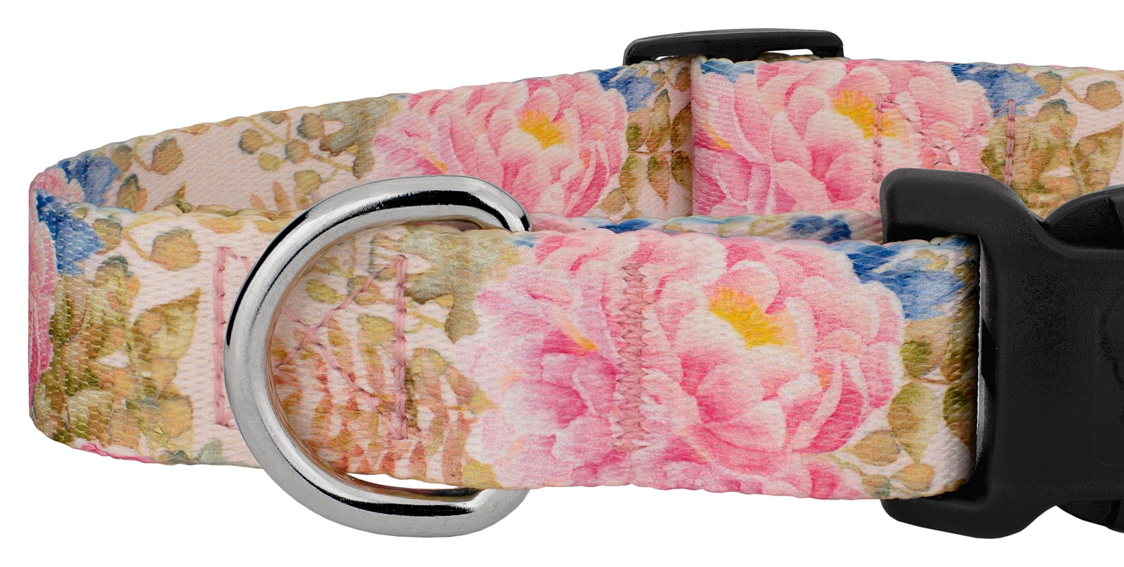 Country Brook Petz® Watercolor Peonies Everyday Dog Collar and Leash, Small
