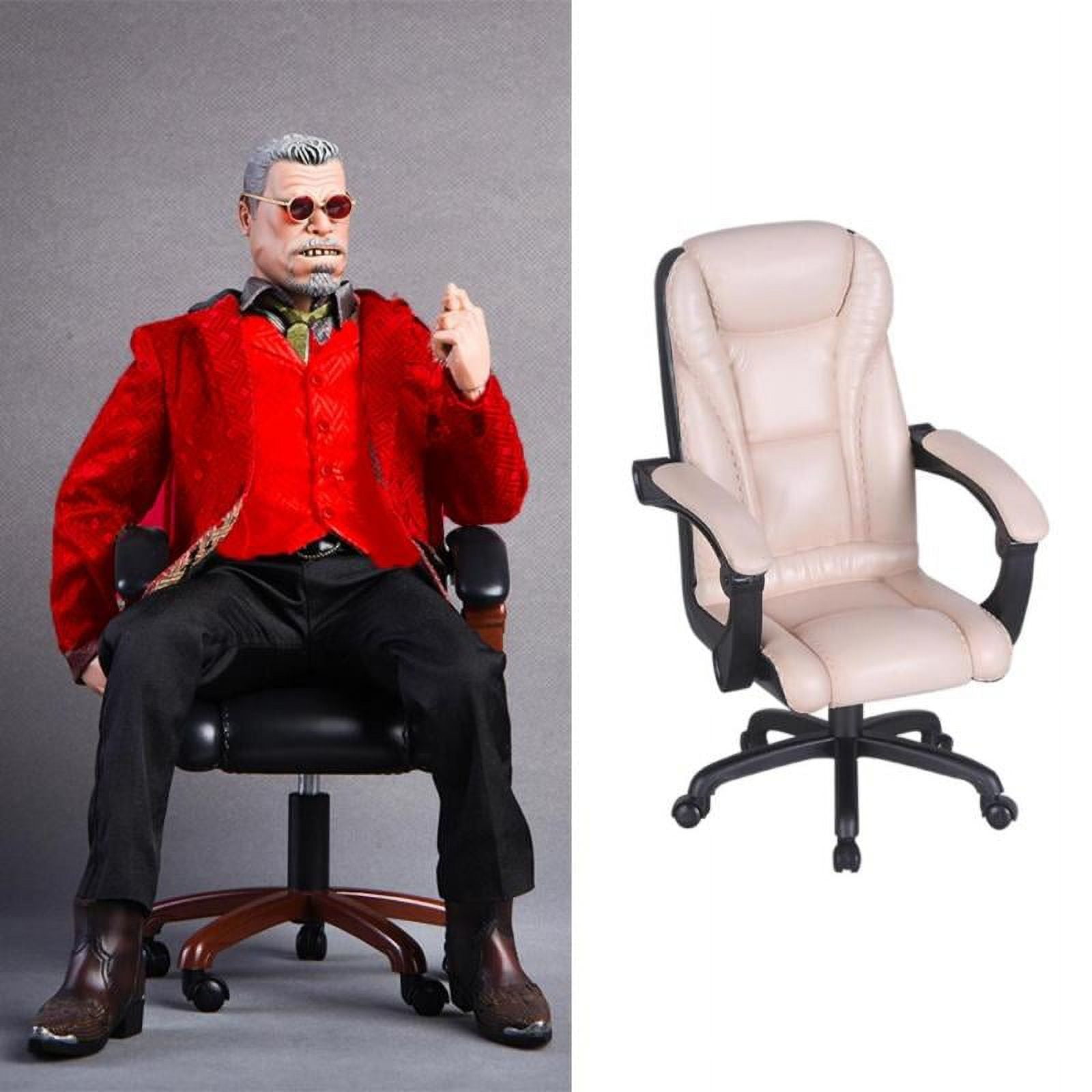 1/6 Scale Swivel Chair Office Desk Chairs Action Figure Toy Accessories Red