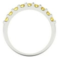 thumbnail image 5 of 0.63 ctw Wedding Band for Women - 18K White Gold Simulated Yellow Diamond Stackable Eternity Ring, 5 of 6
