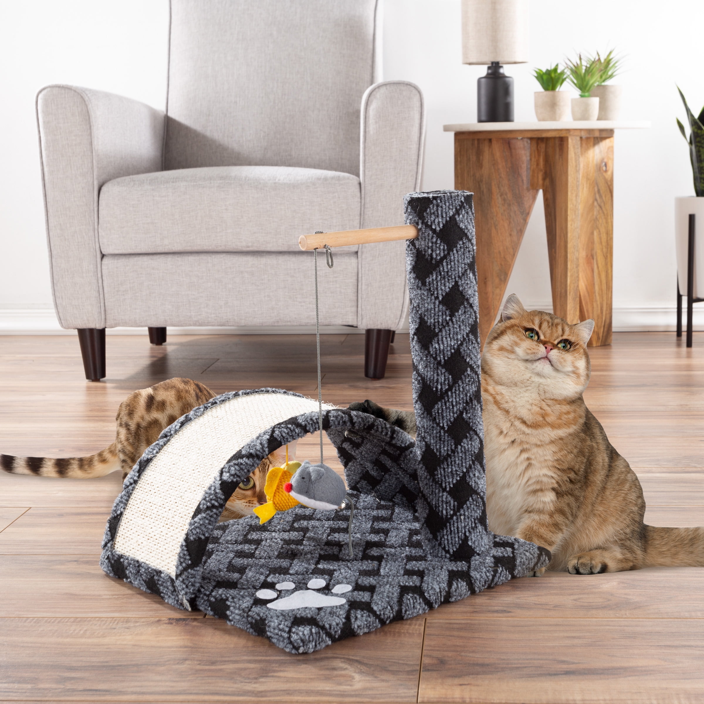 Cat Scratching Post With Carpeted Base And Pole By PETMAKER Walmart