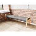 thumbnail image 5 of Pemberly Row Waiting Reception 3 Seat Bench Wood Frame in Gray, 5 of 5