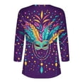 2025 Mardi Gras Shirts for Women Funny Color Block Holiday Outing