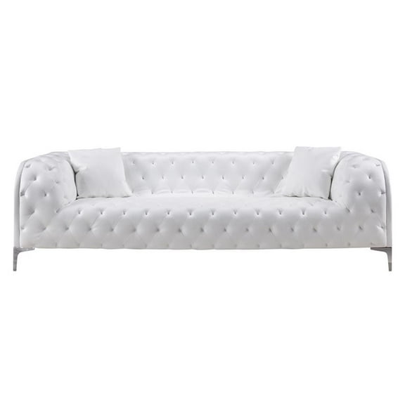AE-D822 White Color With Faux Leather Sofa