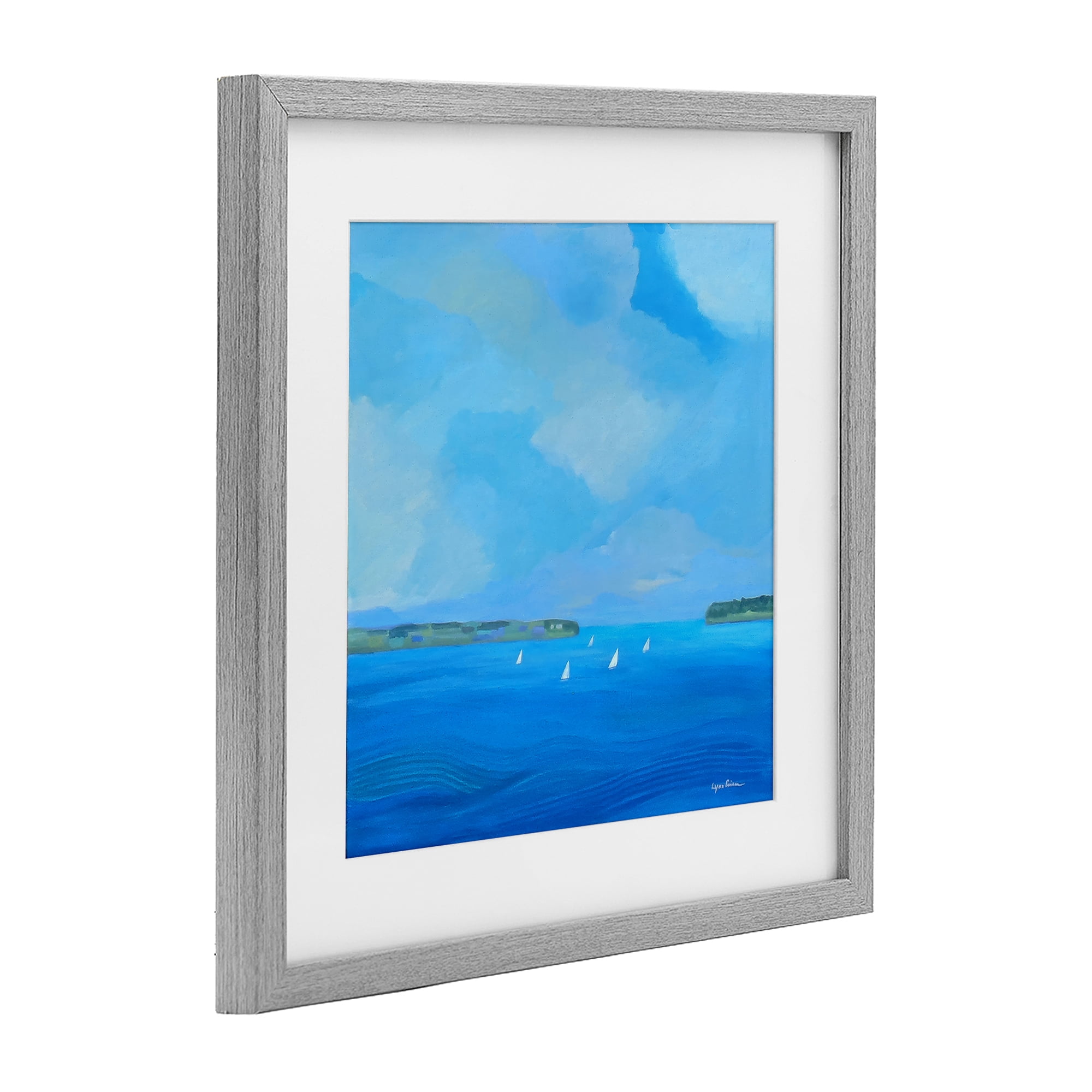 Stupell Industries A Perfect Day Seascape Gray Framed Print Under Glass, design by Lynn Ericson Fine Art