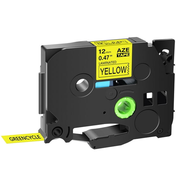 GREENCYCLE 1PK Compatible for Brother P-touch Black on Yellow 12mm TZ TZe TZe-631 TZ-631 TZe631 TZ631 Laminated Label Tape