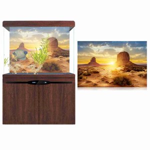 Aquarium Background Poster, Fish Tank Decor Paper, Fish Tank Poster Non-glare Waterproof Yellow PVC for Home Aquarium Outdoor Use Fish Tank