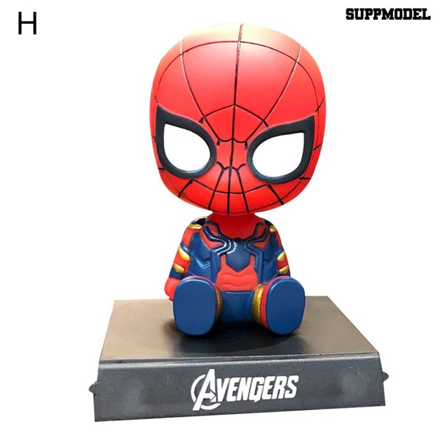 Suppomdel Dibujos Animados Capitán América Batman Iron-Man Shake Head Doll Car Dashboard Ornamento