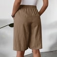 thumbnail image 4 of IWRICH Women's Casual Skorts High Waist Summer Linen Knee Length Shorts Solid Tennis Golf Beach Loose Trendy Skirt with Pockets Brown S, 4 of 7