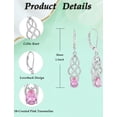thumbnail image 7 of VESITIM Celtic Dangle Drop Earrings Sterling Silver Gemstones Good Luck Celtic Knot for Women Rhodium Plated Jewelry with October Birthstone Created Pink Tourmaline, 7 of 7
