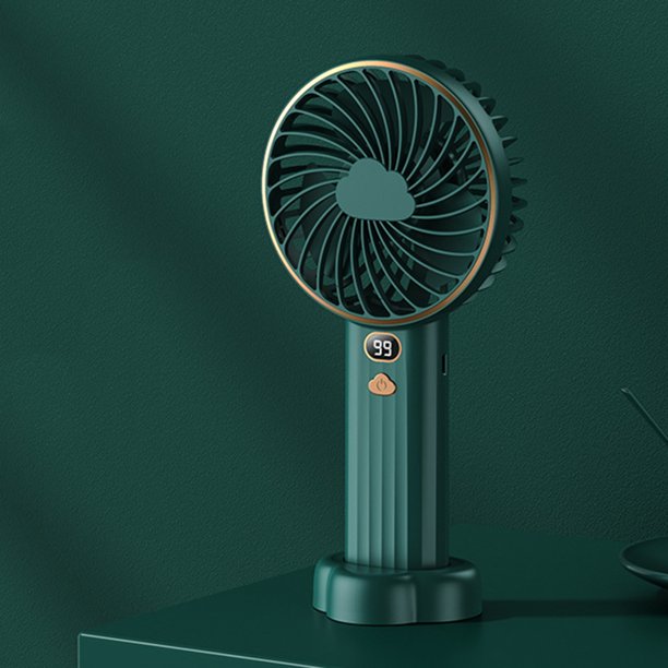 Ventilador eléctrico de mano USB 4000mAh Pantalla digital Ventilador enfriador de aire de escritorio (Verde)