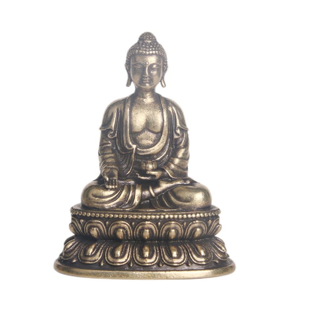 OUNONA Statue Figurines Zen Garden Figurine Brass Fengshui Sitting
