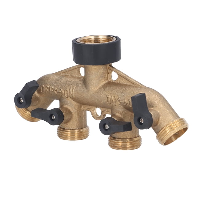 Distribuidor De Conector De Latón Para Grifo De Manguera De 4 Vías Para Jardín, Rosca De 3/4 Pulgadas