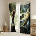 thumbnail image 3 of Castle Fairy Children Teenagers Wildlife Bear Big Bass Fish Black Out Curtains,Fishing And Hunting Curtains Pack of 2 (42x63 Each),Mountain Jungle Animal Bedroom Curtains,Super Cozy Room Decor, 3 of 6