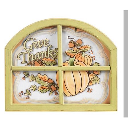 Pfaltzgraff Plymouth Give Thanks Arched Window Pane