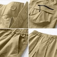thumbnail image 5 of LNZGNM Mens Casual Cargo Shorts Breathable Loose Golf Shorts Athletic Elastic Waist Drawstring Work Shorts Gym Shorts with Zipper Pockets,Khaki S, 5 of 5