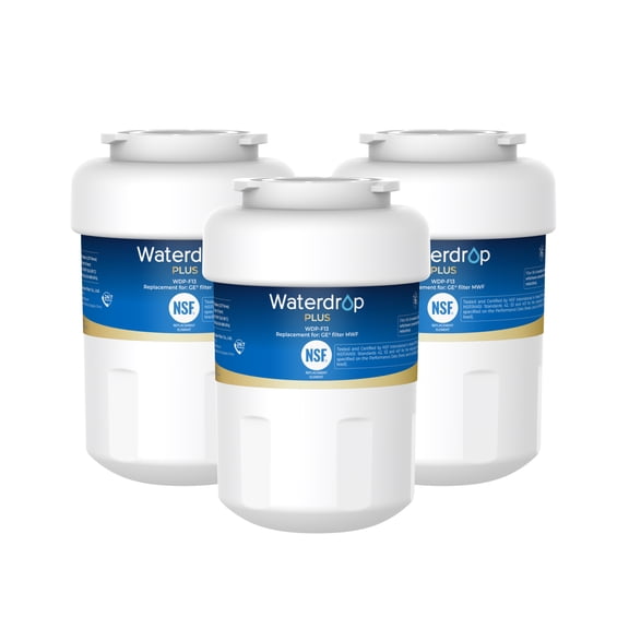 Waterdrop NSF 401&53&42 Certified Refrigerator Water Filter, Replacement for GE® MWF, MWFP, MWFA, GWF, GWFA, SmartWater, Kenmore 9991, 46-9991, 469991, 3 Pack