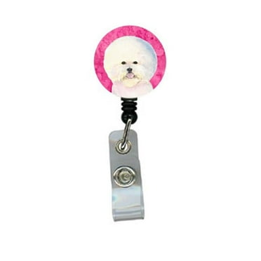 Carolines Treasures SS4802-PK-BR Bichon Frise Retractable Badge Reel Or Id Holder With Clip