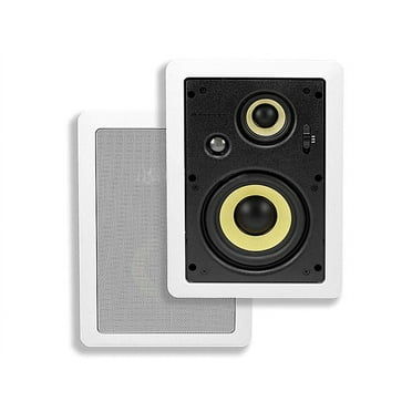 Monoprice 3-Way Aramid Fiber In-Wall Speakers - 6.5 Inch (Pair) Titanium Silk Dome Tweeters - Caliber Series