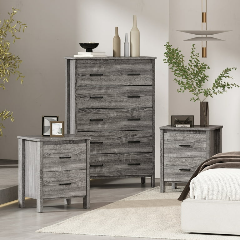 Gray dresser and nightstand set discount