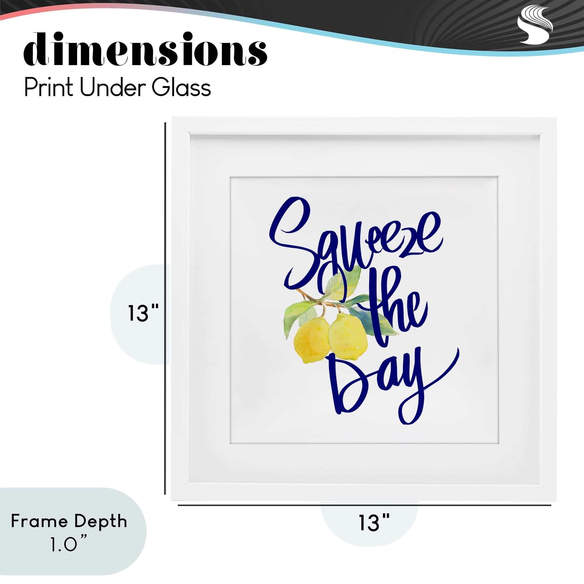 Stupell Industries Cursive Squeeze The Day White Framed Print Under Glass, design by Lanie Loreth