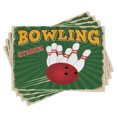 thumbnail image 1 of Ambesonne Vintage Place Mats Set of 4, Bowling Strike Green, Standard Size, Multicolor, 1 of 6
