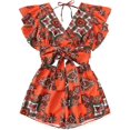 thumbnail image 1 of Ensemble 2 Pcs Boho Manches Papillon Nœud devant Crop Top avec Shorts, 1 of 6