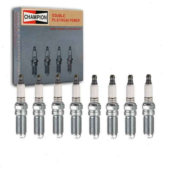 8 pc Champion Double Platinum Spark Plugs compatible with Ford F-150 5.0L V8 2011-2017
