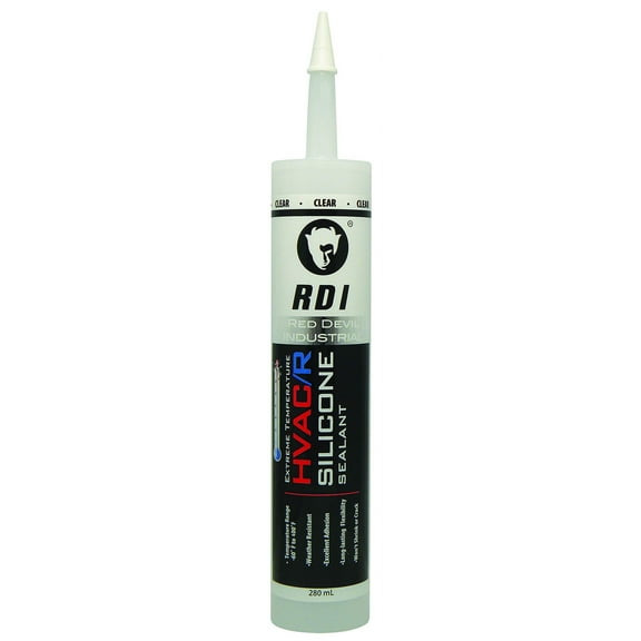 Red Devil 0897 Extreme Temperature HVAC/R Silicone Sealant, Long-Lasting Weather-Resistant Adhesive, 280 ml, Clear, 12-Pack