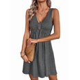 thumbnail image 3 of Women'S Casual Summer Sleeveless Dress V Neck Tank Dresses Gray M, 3 of 8