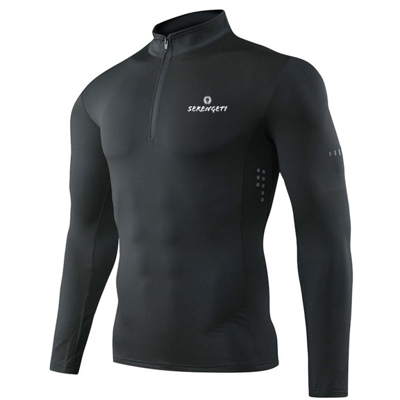 Serengeti Golf's Medium black unisex long sleeve collarless shirt