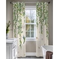 thumbnail image 4 of Spring Botanical Sheer Curtains 63 Inch Length 2 Panels Set for Living Room/Bedroom, Watercolor Leaves Flowers Birds Beige Kitchen Curtains Grommet Semi-Sheer Curtains Window Treatments 42"x63"x2, 4 of 7