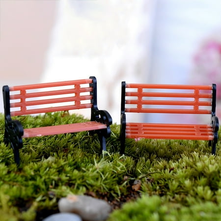 Lubelski Creative Mini Park Bench Model Miniature Landscape Garden Decorative Ornament Canada Lubelski Creative Mini Park Bench Model, Decorative Garden Benches Mini