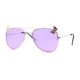 thumbnail image 2 of Kids Size Girls Butterfly Metal Jewel Pin Aviator Sunglasses Gold - Purple, 2 of 4