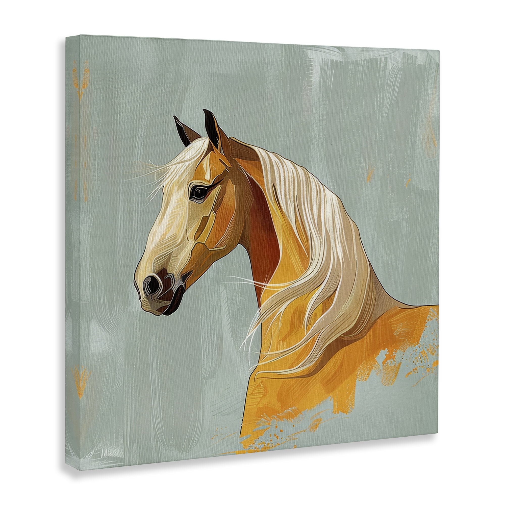 Stupell Industries Equine Elegance Portrait Animals Painting Wrapped Canvas Art Print Wall Art, 36 x 36