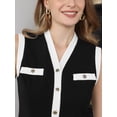 thumbnail image 4 of DARING DIVA Women's Button Down Waistcoat Tops V-Neck Classy Sleeveless Vest S Black, 4 of 7