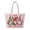 Pink Christmas Gnome Print, variant on Jeiento Christmas Plaid Padded Tote Bag for Women Large Capacity Handle Shoulder Purse with Zipper Closure for Holiday Shopping, Work Commute, Travel, Winter Christmas Gift