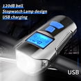 thumbnail image 2 of Bike Light USB Rechargeable Cycling Headlight with 120dB Horn 4 Lighting Modes Waterproof Bicycle Front, 2 of 8