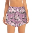 thumbnail image 4 of Lsque Rose Flowers Printed Women's Running Shorts with Liner Pockets,Elastic Quick Dry Workout Athletic Gym Yoga Shorts,Womens High Waist Shorts-XX-Large, 4 of 9
