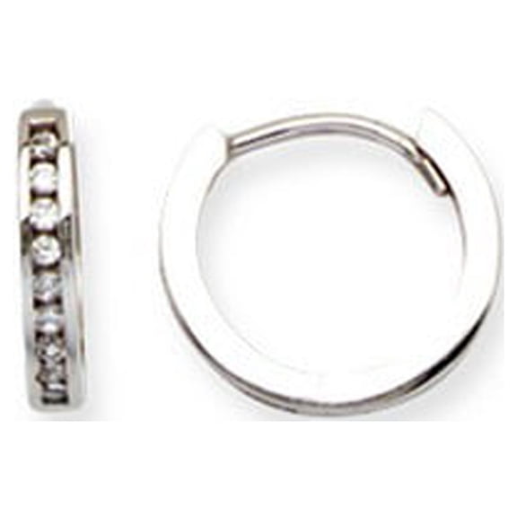 14k White Gold Reversible Cubic Zirconia Small Earrings