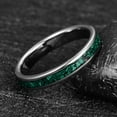 thumbnail image 4 of 4mm Women's Green Tungsten Rings Dome Wedding Band with Malachite Fragments Inlay, 4 of 6
