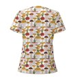 thumbnail image 3 of Uemuo Mushroom Drawing Women's Deep V-Neck Low Cut Tops - Casual Loose Fit with Stainless Steel Loop, Soft, Breathable, Perfect for Office, Travel, and Daily Wear-Small, 3 of 5
