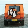 thumbnail image 6 of Salouo Halloween Ghosts And Pumpkins Print Spare Tire Cover 14-17 inch Spare Tire Protector Universal Tough Tire Wheel Cover for Trailer SUV and Truck-16 inch, 6 of 6