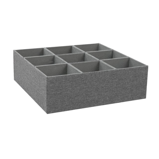 Lipstore 9 Section Drawer Organizer Sturdy Non Woven Cloth for Belts Ties Storage Box