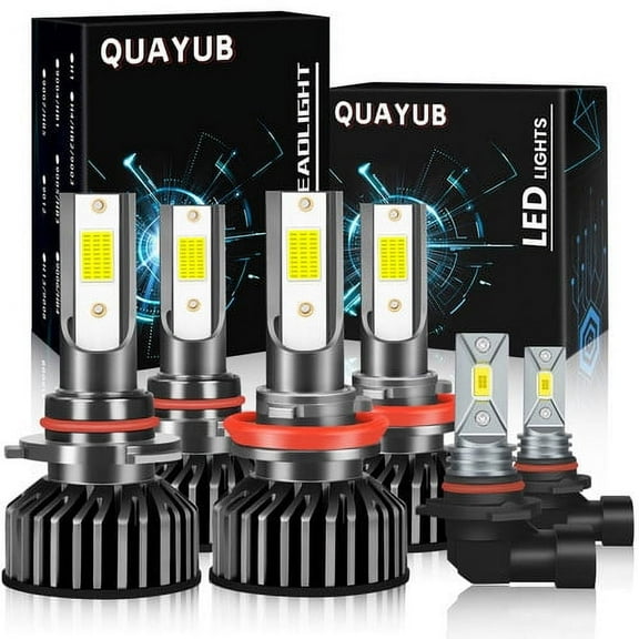 Quayub Hi/Low Beam LED Headlight & Fog Light Kit for Ford F-150 2015-2022 – Super Bright White 6000K