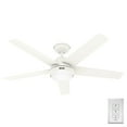 thumbnail image 4 of Hunter - Skyflow Outdoor  Ceiling Fan With Light, Wall Control, 52-inch, Matte White, Modern-style, 3-speed WhisperWind Motor, 52611, 4 of 15