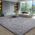 thumbnail image 4 of KIXINWA 5x7 Washable Large Area Rug for Living Room, Fluffy Shag Rug for Bedroom, Ultra Soft Plush Non Slip Carpet for Indoor Floor Bedside Nursery Kids Girls Room Dorm, Home Decor Aesthetic, Grey, 4 of 5